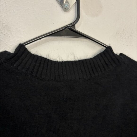 CeCe Bow Button V Neck Cardigan Black Women Medium - Picture 10 of 14